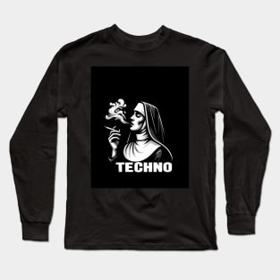 Renaissance Beats Smoking Nun Techno Long Sleeve T-Shirt